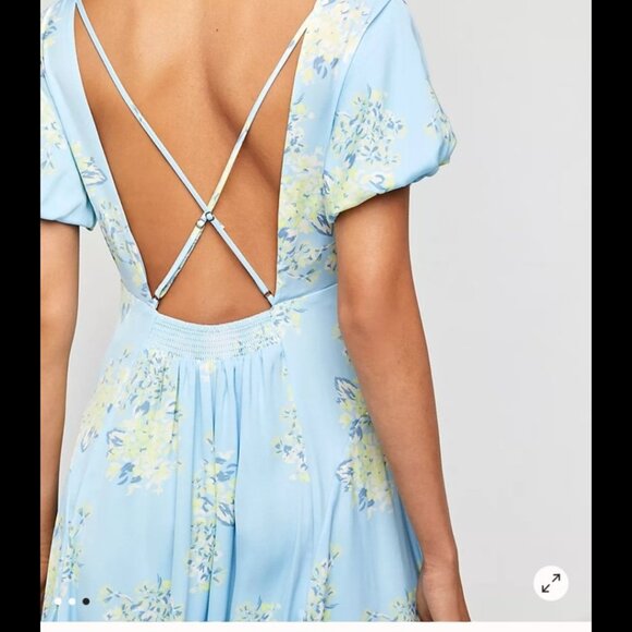 Women’s Free People Laura Midi Dress in Blue Floral - Picture 3 of 9